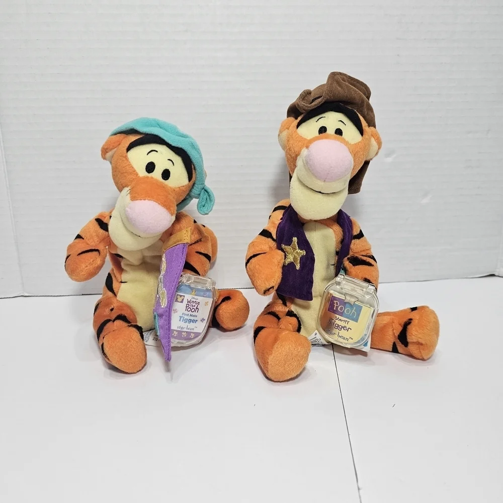 Lot Of 2 Tigger Plush Toy Set - Orange and Brown